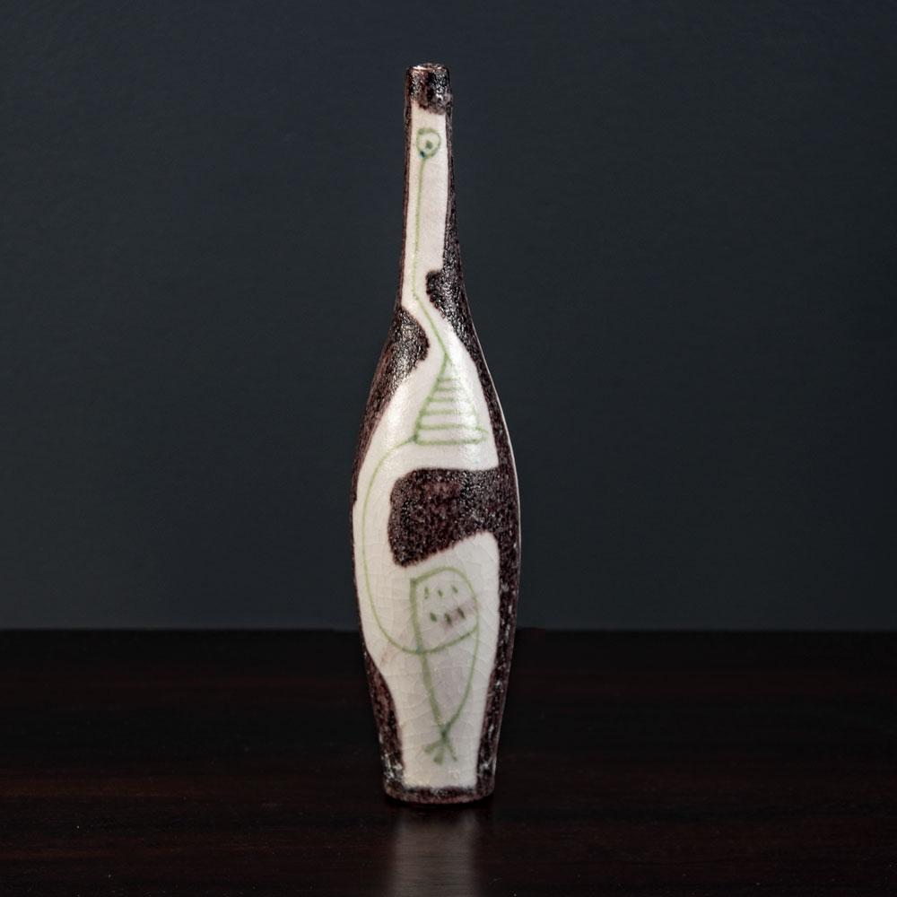 Guido Gambone, Italy, vase with brown and white glaze G9385 - Freeforms