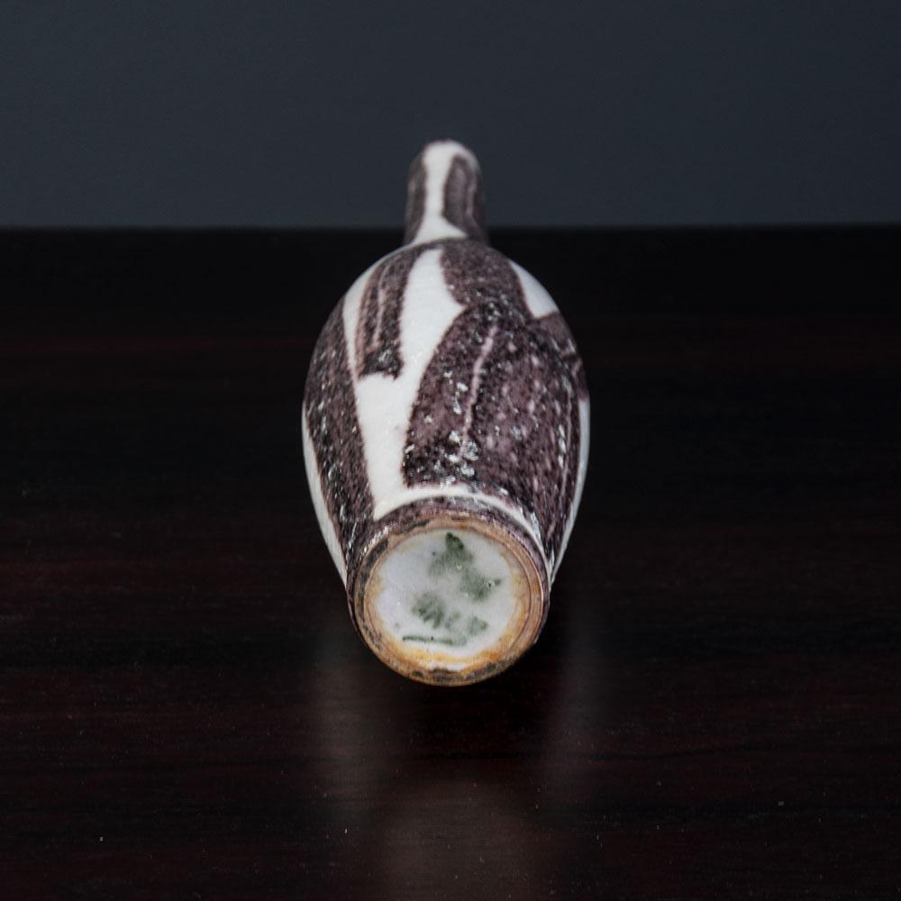 Guido Gambone, Italy, vase with brown and white glaze G9385 - Freeforms