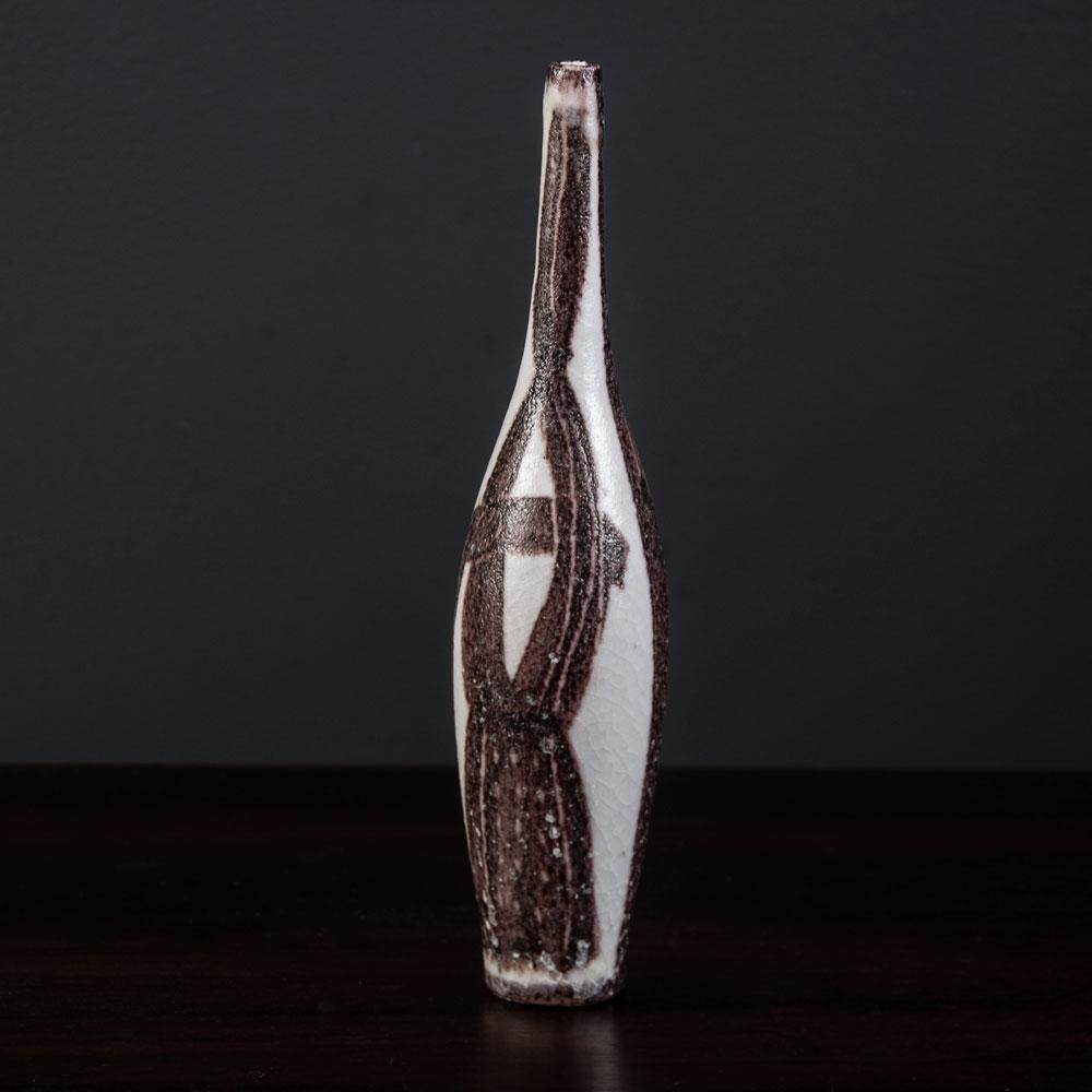 Guido Gambone, Italy, vase with brown and white glaze G9385 - Freeforms