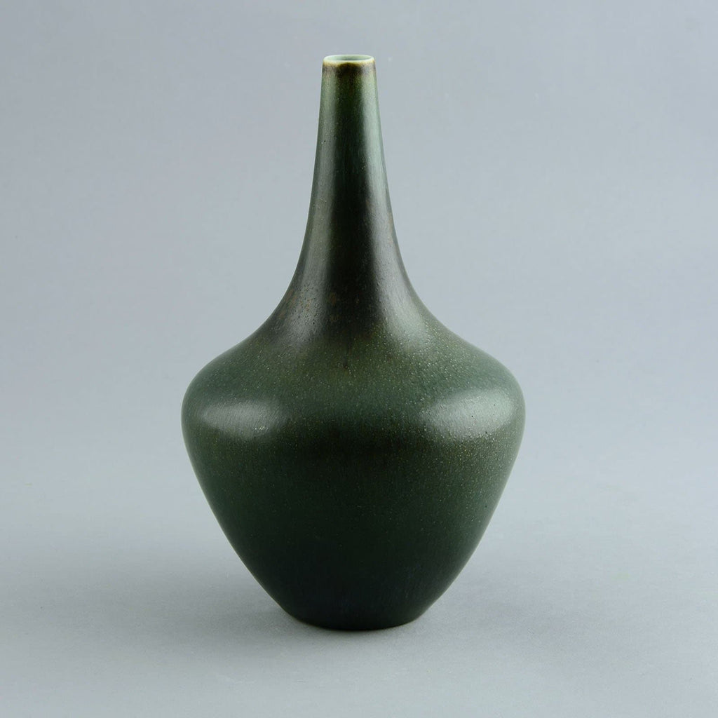 Gunnar Nylund for Rorstrand bottle vase with gray haresfur glaze C5495 - Freeforms