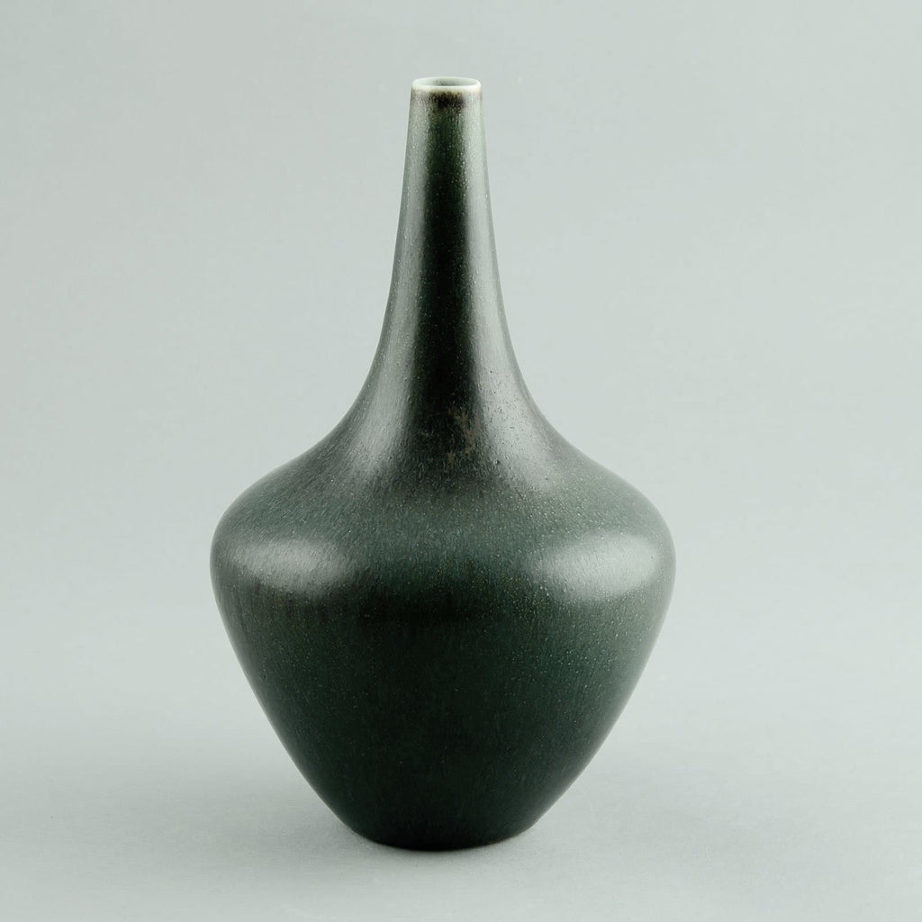 Gunnar Nylund for Rorstrand bottle vase with gray haresfur glaze C5495 - Freeforms