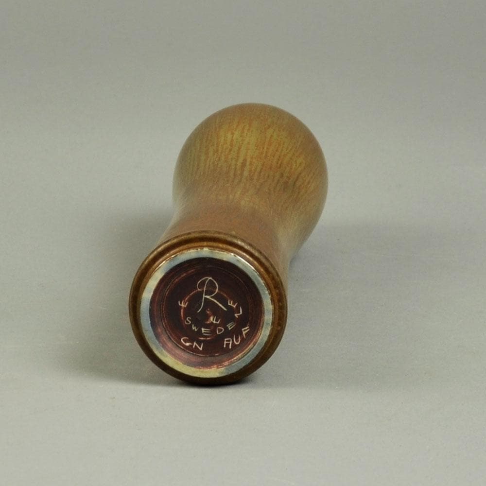 Gunnar Nylund for Rorstrand, bulbous stoneware vase with brown glaze E7167 - Freeforms