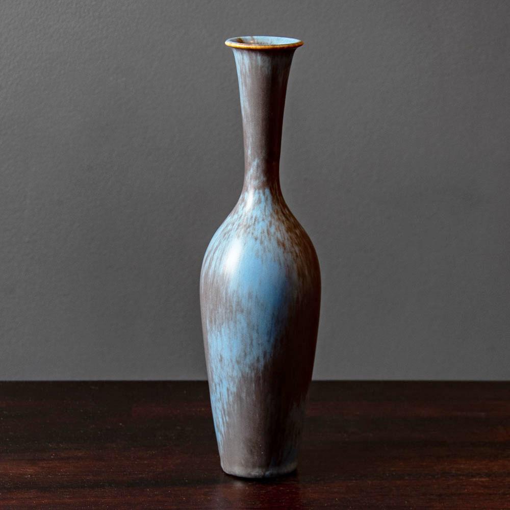 Gunnar Nylund for Rorstrand, ceramic vase with blue and brown glaze G9372 - Freeforms