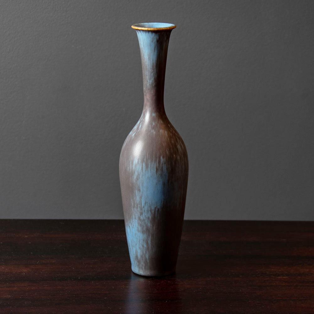 Gunnar Nylund for Rorstrand, ceramic vase with blue and brown glaze G9372 - Freeforms