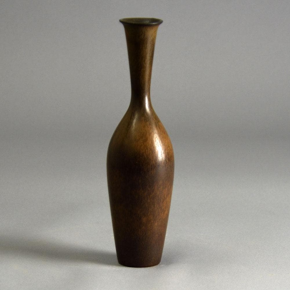 Gunnar Nylund for Rorstrand, ceramic vase with brown glaze D6282 - Freeforms
