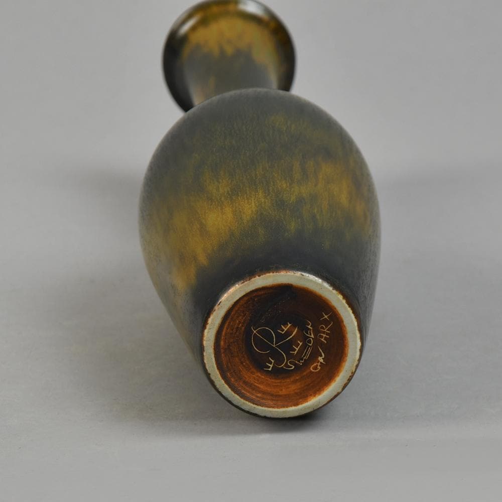 Gunnar Nylund for Rörstrand, ceramic vase with brown glaze F8186 - Freeforms