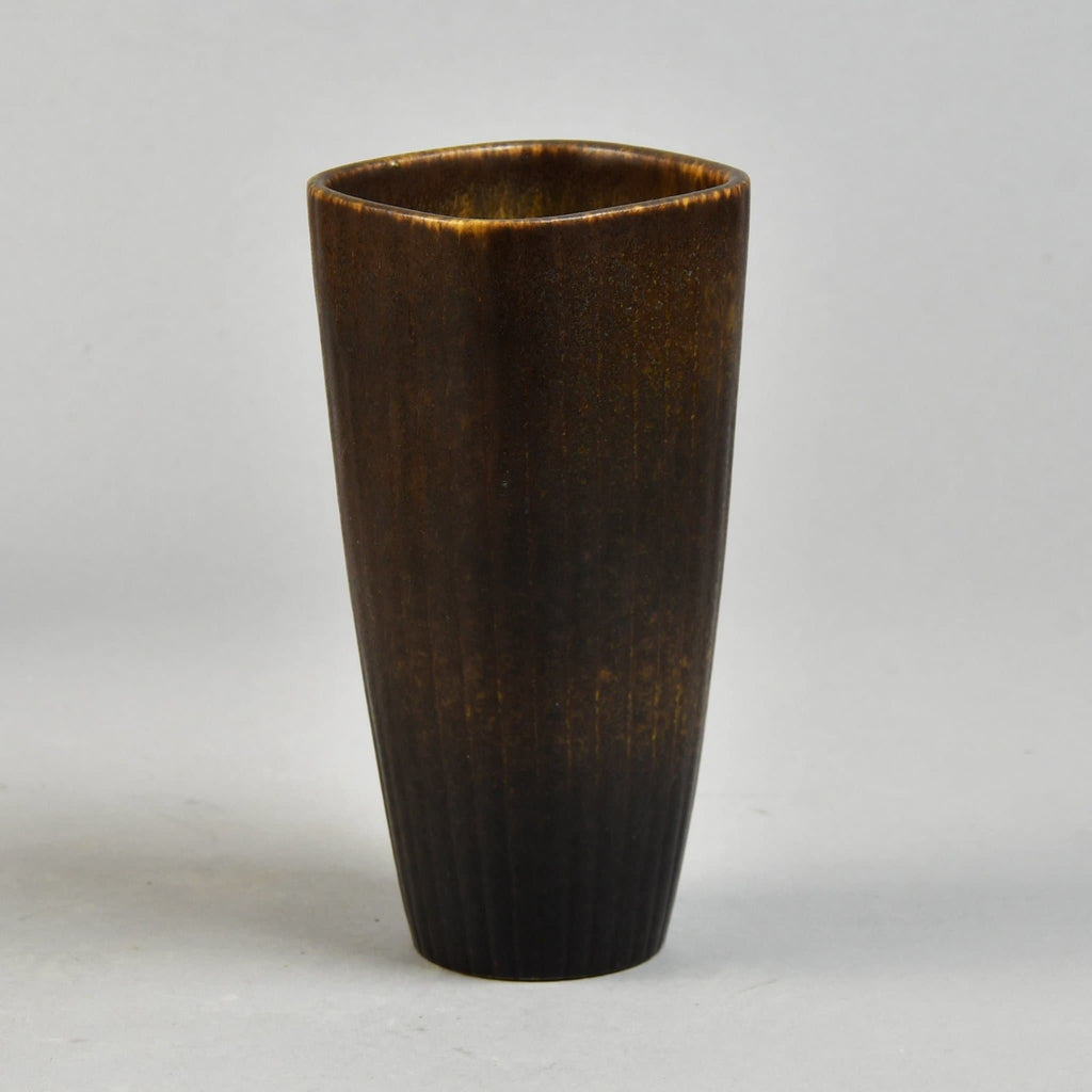 Gunnar Nylund for Rorstrand, ceramic vase with brown glaze N8029 - Freeforms