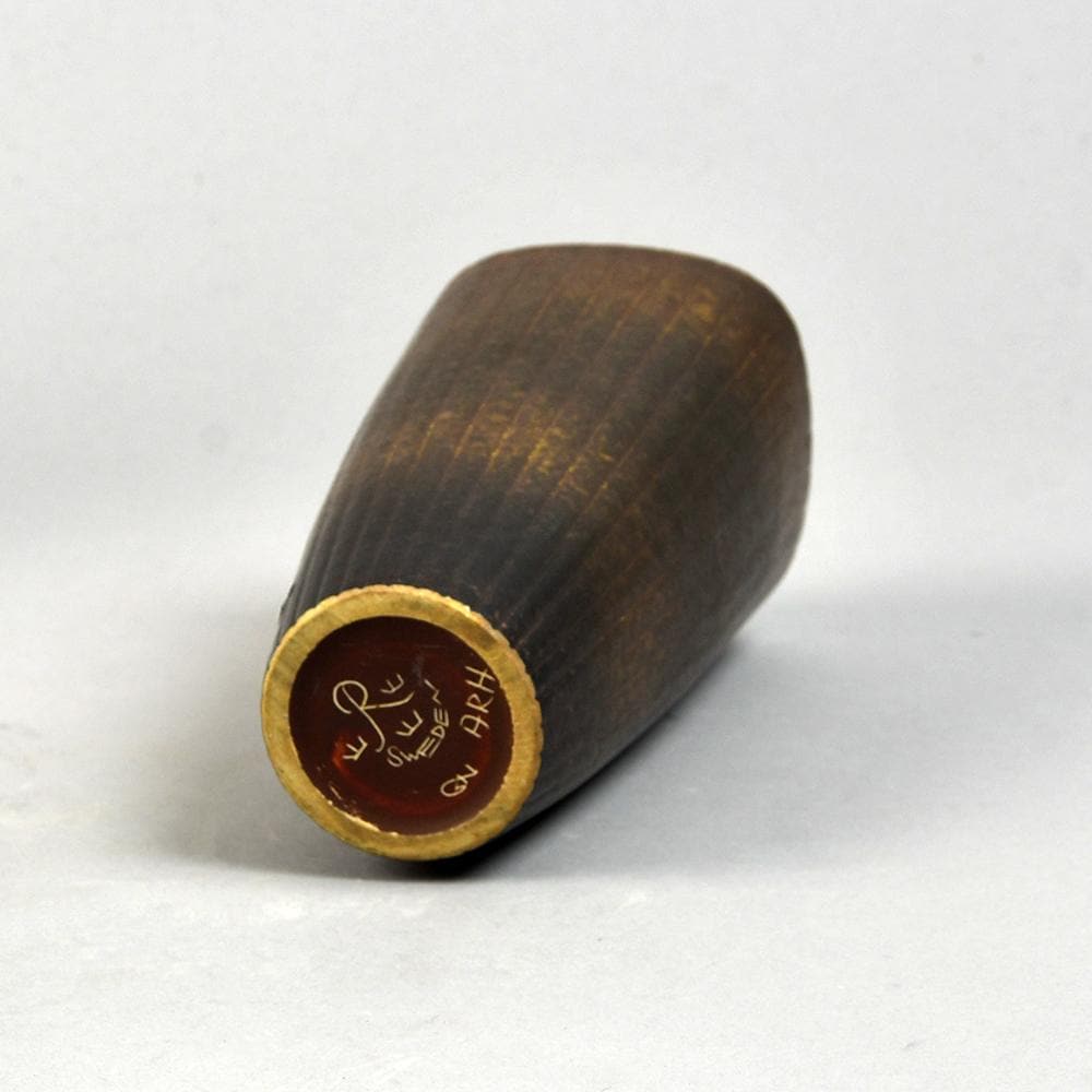 Gunnar Nylund for Rorstrand, ceramic vase with brown glaze N8029 - Freeforms