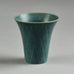 Gunnar Nylund for Rorstrand Stoneware vase in matte green glaze F8263 - Freeforms
