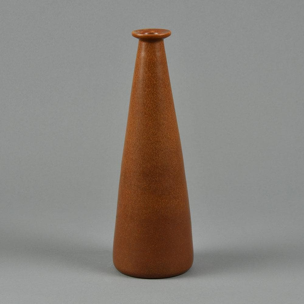 Gunnar Nylund for Rorstrand stoneware vase with reddish brown glaze F8289 - Freeforms