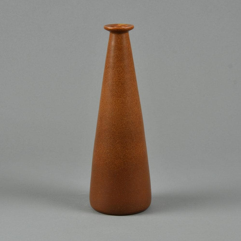 Gunnar Nylund for Rorstrand stoneware vase with reddish brown glaze F8289 - Freeforms