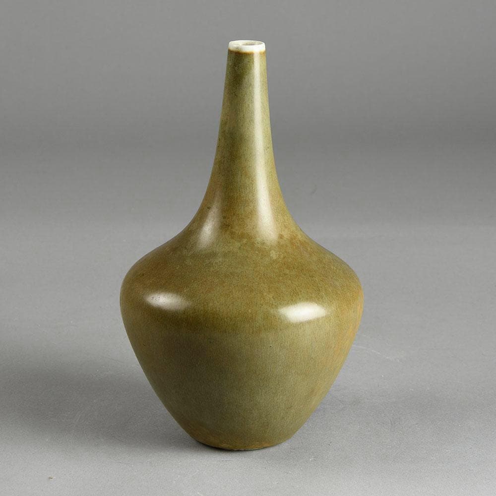 Gunnar Nylund for Rorstrand, Sweden, stoneware vase with brown matte glaze E7257 - Freeforms