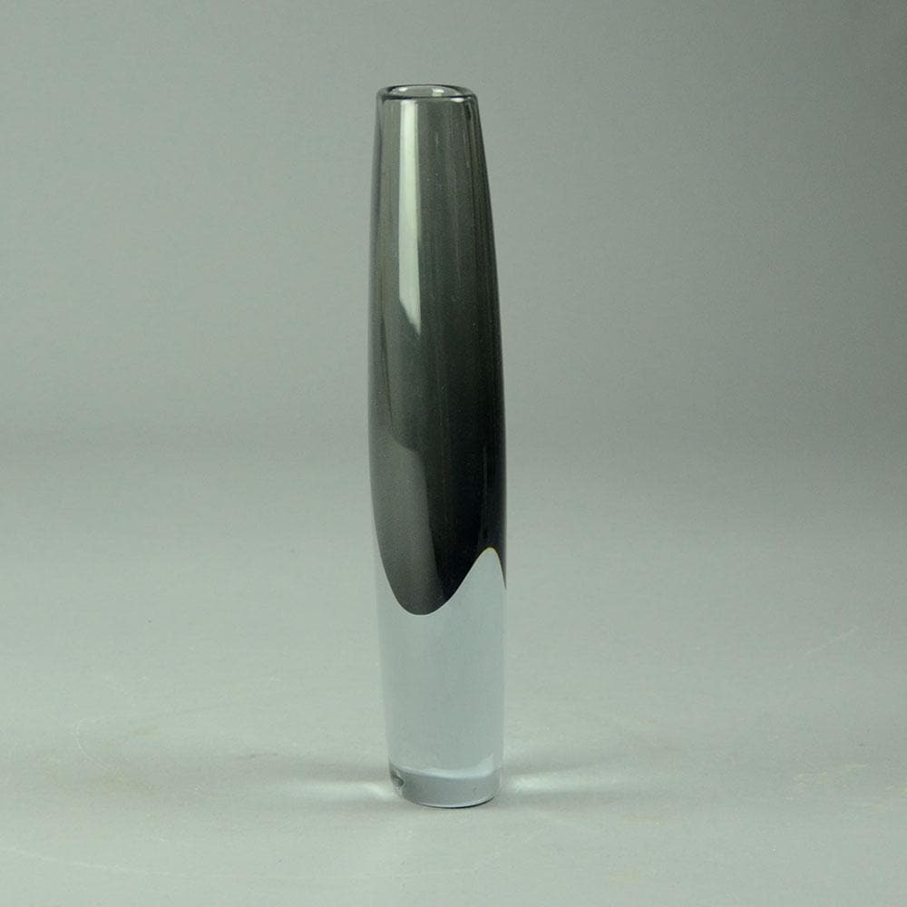 Gunnar Nylund for Strombergshyttan "Sommerso" vase in gray and clear glass A1662 - Freeforms