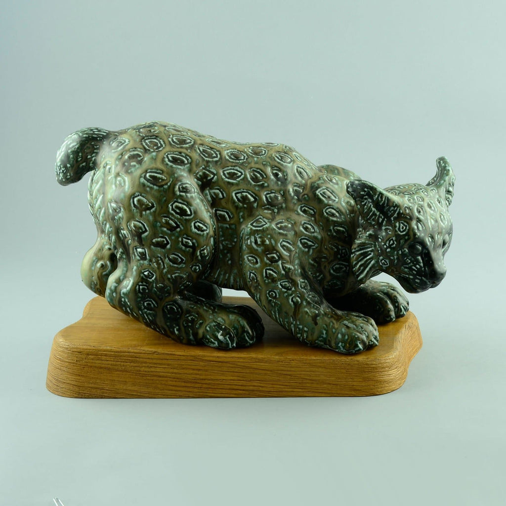 Gunnar Nylund, Rorstrand Unique stoneware figure of a lynx D6060 - Freeforms