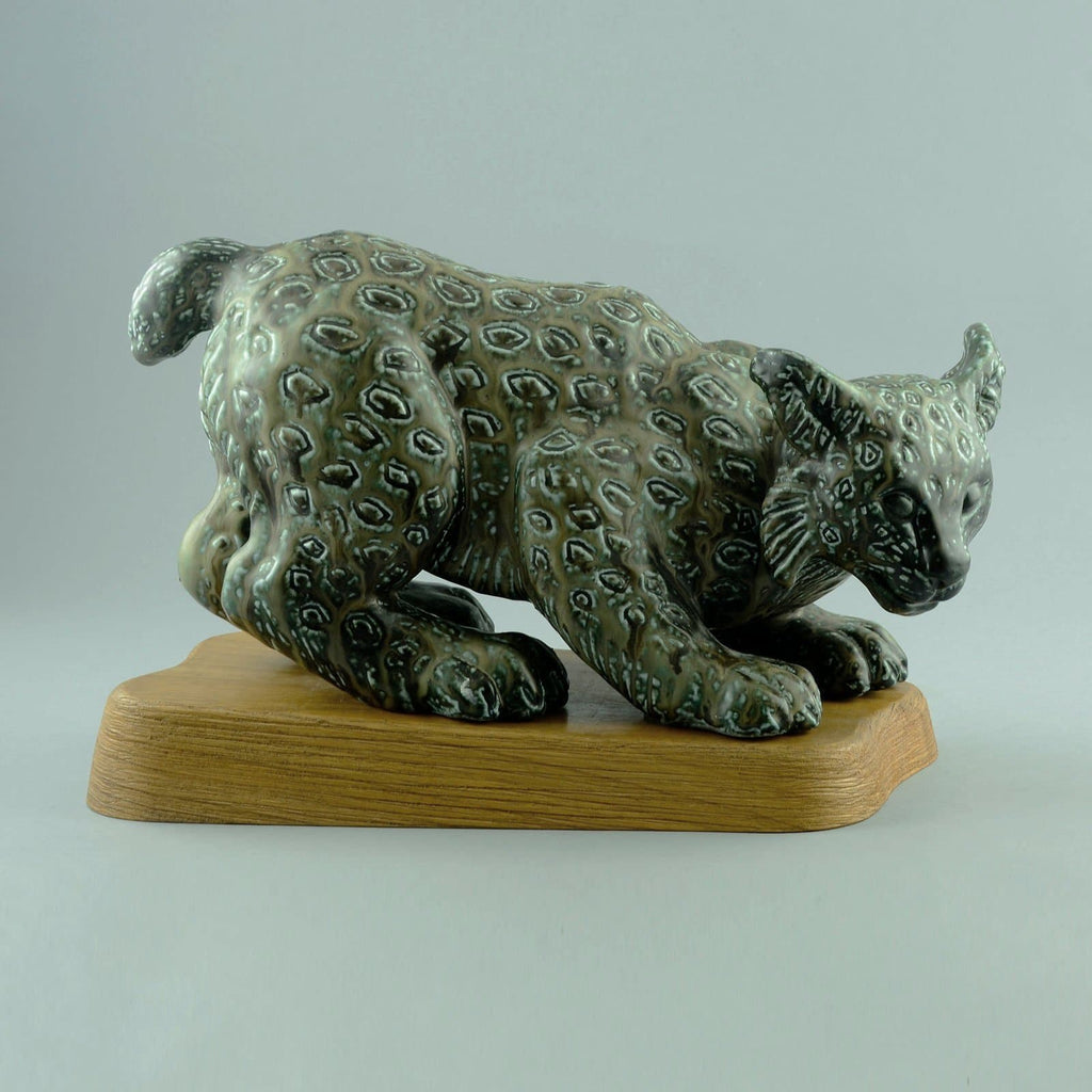 Gunnar Nylund, Rorstrand Unique stoneware figure of a lynx D6060 - Freeforms