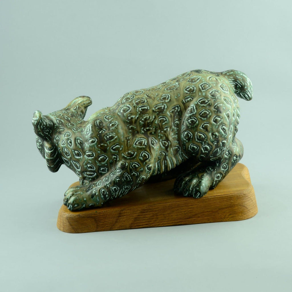Gunnar Nylund, Rorstrand Unique stoneware figure of a lynx D6060 - Freeforms