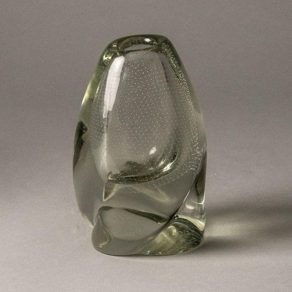 Gunnel Nyman for Nuutäjarvi-Nottsjö clear glass vase with control bubbles G9324 - Freeforms