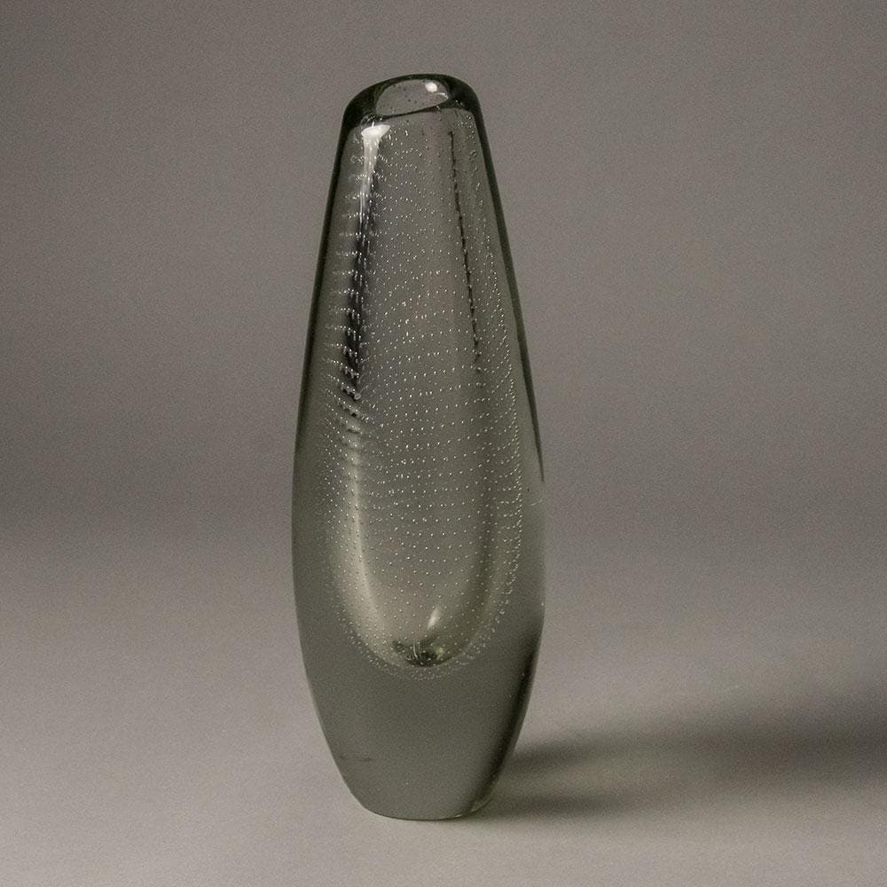 Gunnel Nyman for Nuutäjarvi-Nottsjö clear glass vase with control bubbles G9325 - Freeforms
