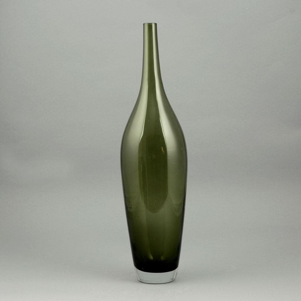 Hadeland tall bottle vase in gray glass A1243 - Freeforms