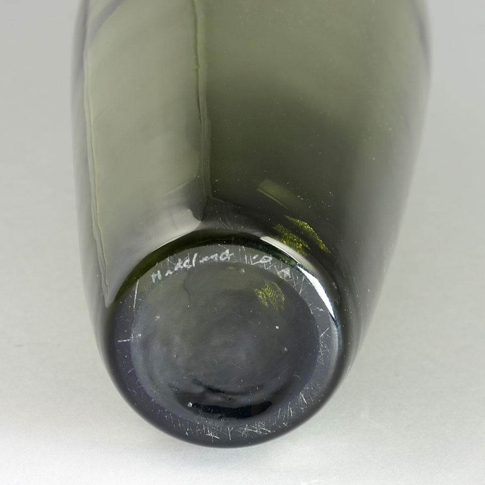 Hadeland tall bottle vase in gray glass A1243 - Freeforms