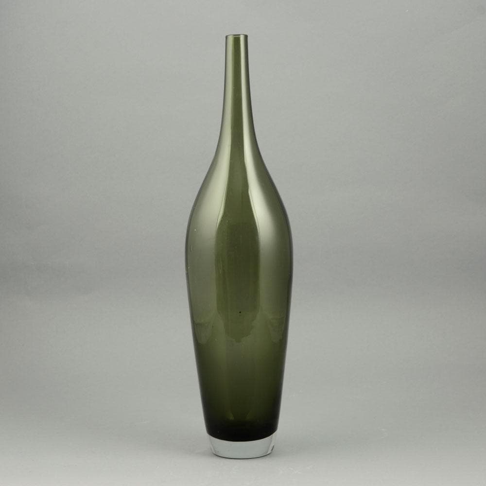 Hadeland tall bottle vase in gray glass A1243 - Freeforms