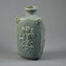 Hans Hansen and Bode Willumsen, Royal Copenhagen , Denmark, three sided vase with light blue crystalline glaze G9088 - Freeforms