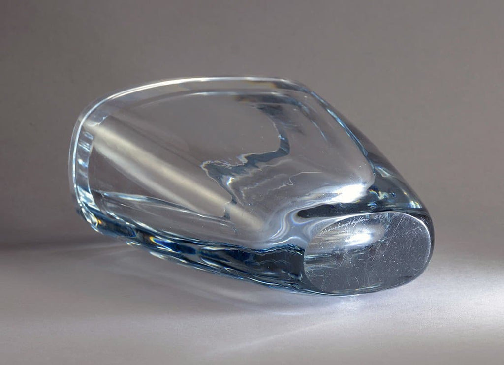 Heavy rectangular glass vase by Strombergshyttan N6855 - Freeforms