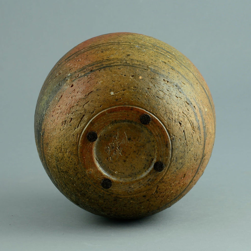 Horst Kerstan , Germany, partially glazed stoneware vase N6339 - Freeforms