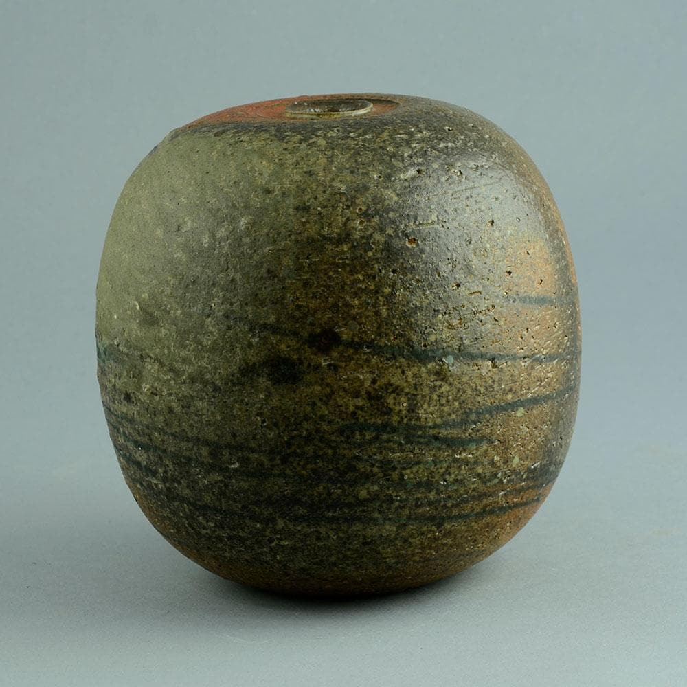 Horst Kerstan , Germany, partially glazed stoneware vase N6339 - Freeforms
