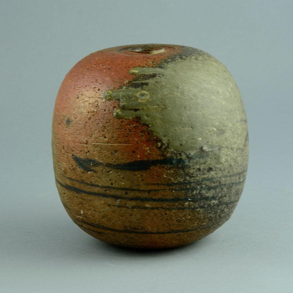 Horst Kerstan , Germany, partially glazed stoneware vase N6339 - Freeforms