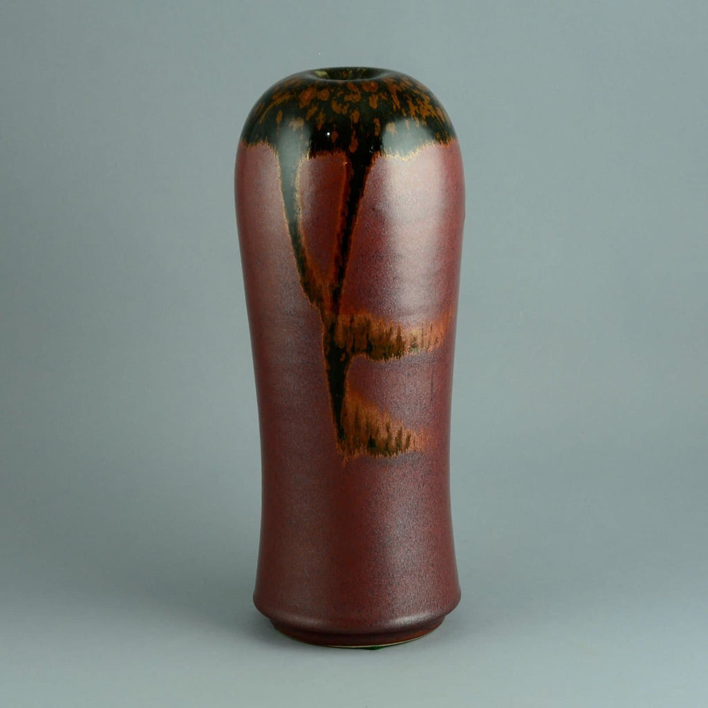 Horst Kerstan , Germany, stoneware vase with reddish brown glaze C5371 - Freeforms