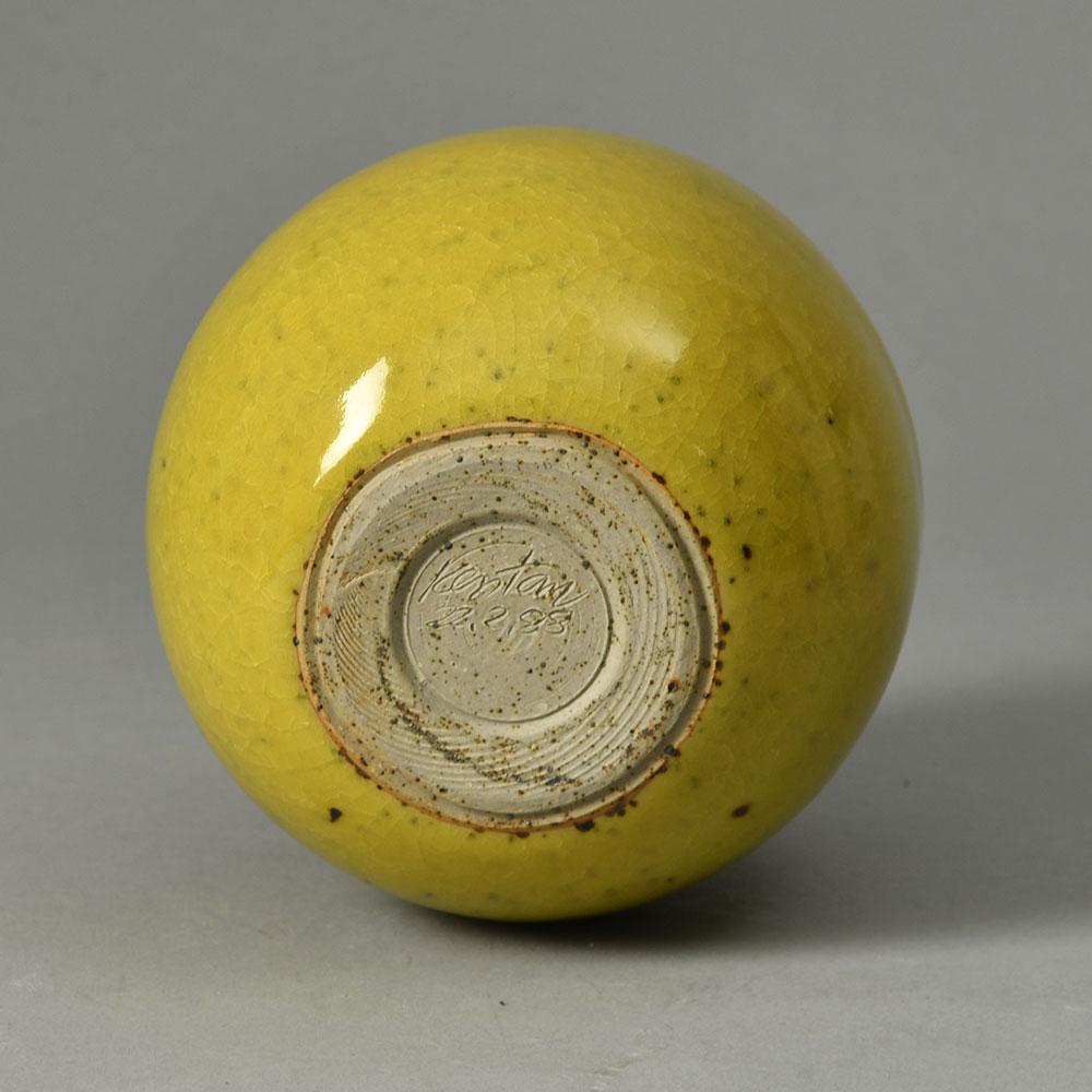 Horst Kerstan, own studio, Germany, gourd vase with yellow ochre glaze G9162 - Freeforms