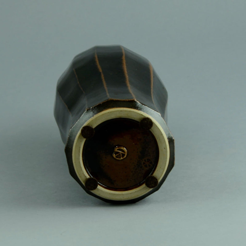 Horst Kerstan Stoneware vase with glossy black glaze N6686 - Freeforms