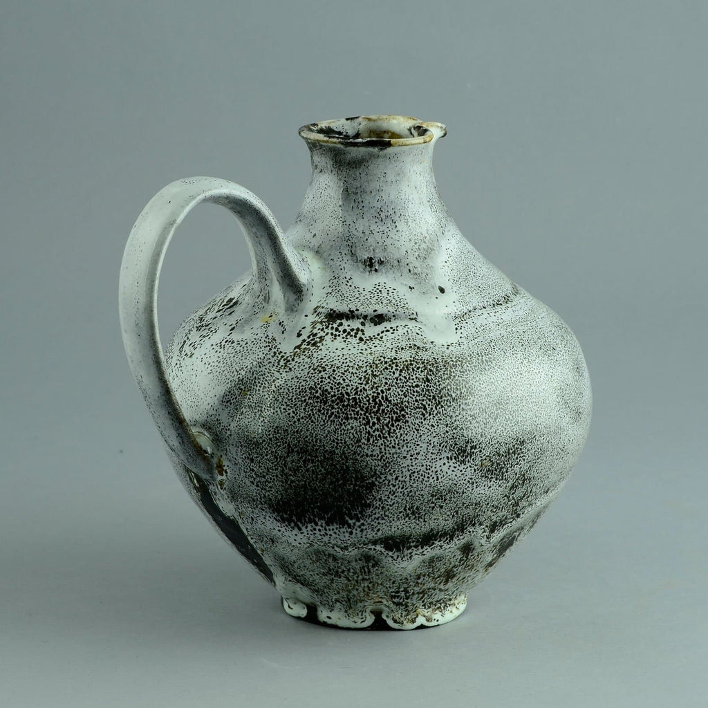 Hubert Griemert, Germany, pitcher with black and white glaze B3945 - Freeforms