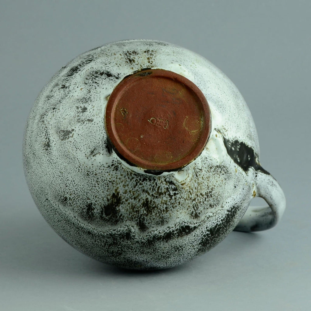 Hubert Griemert, Germany, pitcher with black and white glaze B3945 - Freeforms