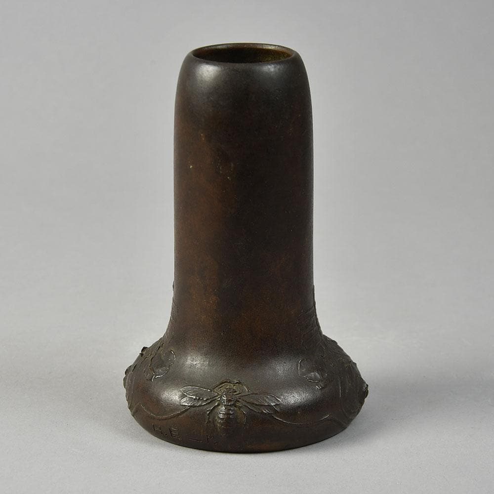 Hugo Elmquist, Sweden, art nouveau bronze vase G9209 - Freeforms