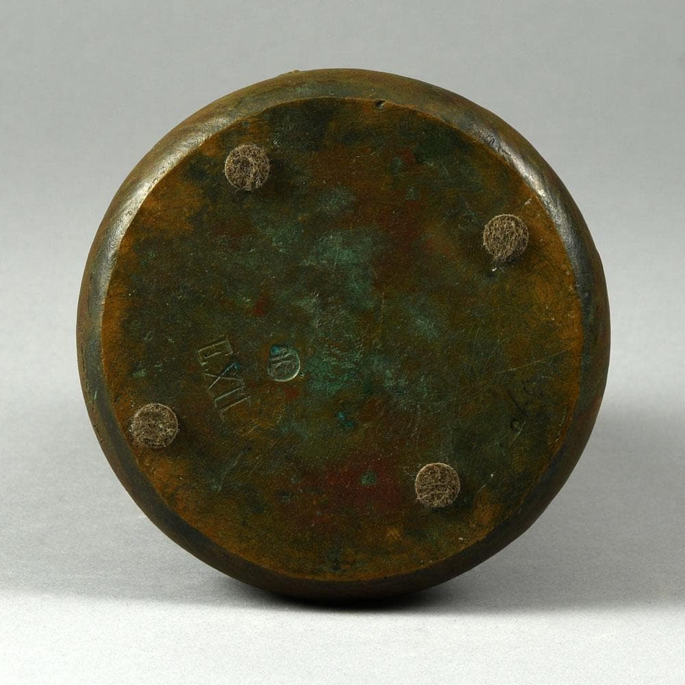 Hugo Elmquist, Sweden, bronze art nouveau vase with fish B3232 - Freeforms