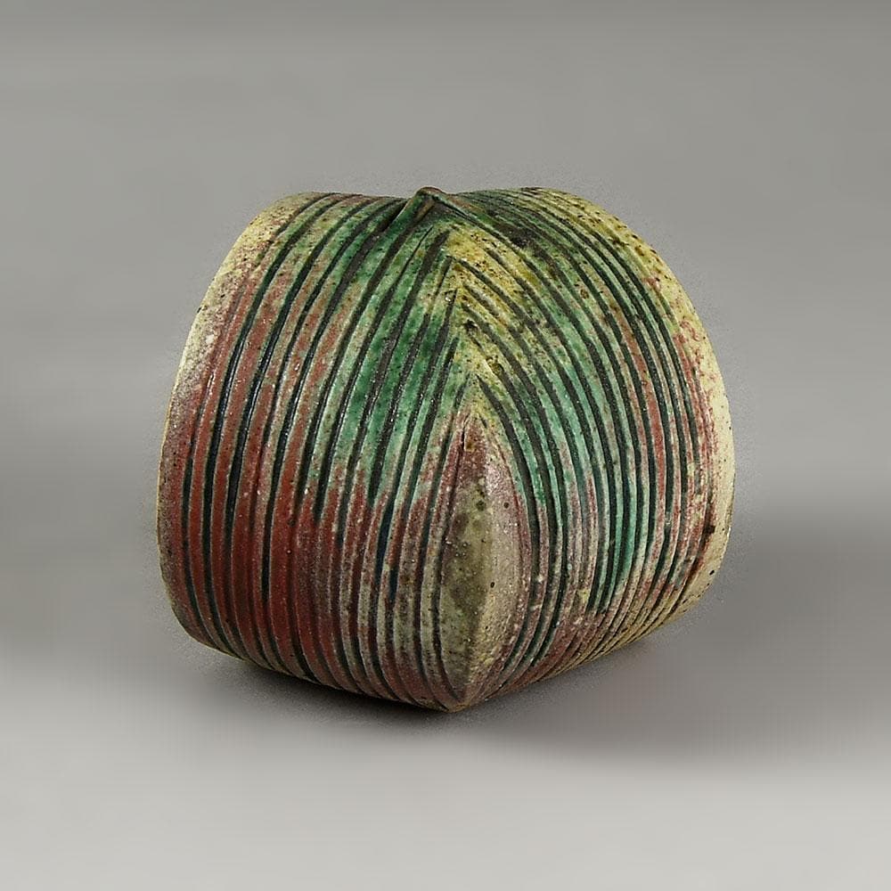 Ingeborg and Bruno Asshoff, Germany, stoneware sculptural vessel E7235 - Freeforms