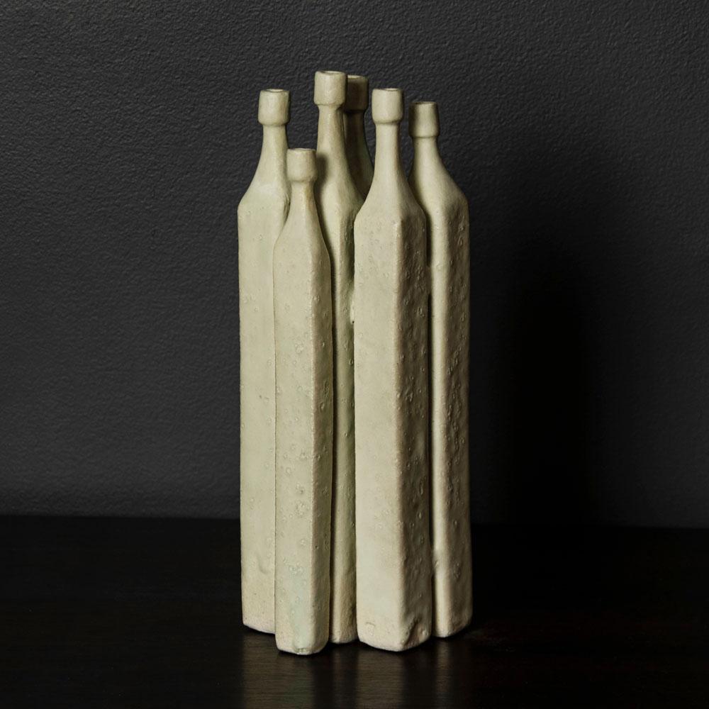 Ingeborg and Bruno Asshoff, Germany, unique stoneware sculptural vessel G9251 - Freeforms