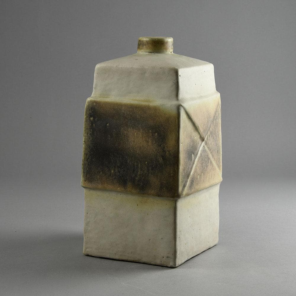 Ingeborg and Bruno Asshoff, stoneware vase with white and brown glaze E7234 - Freeforms