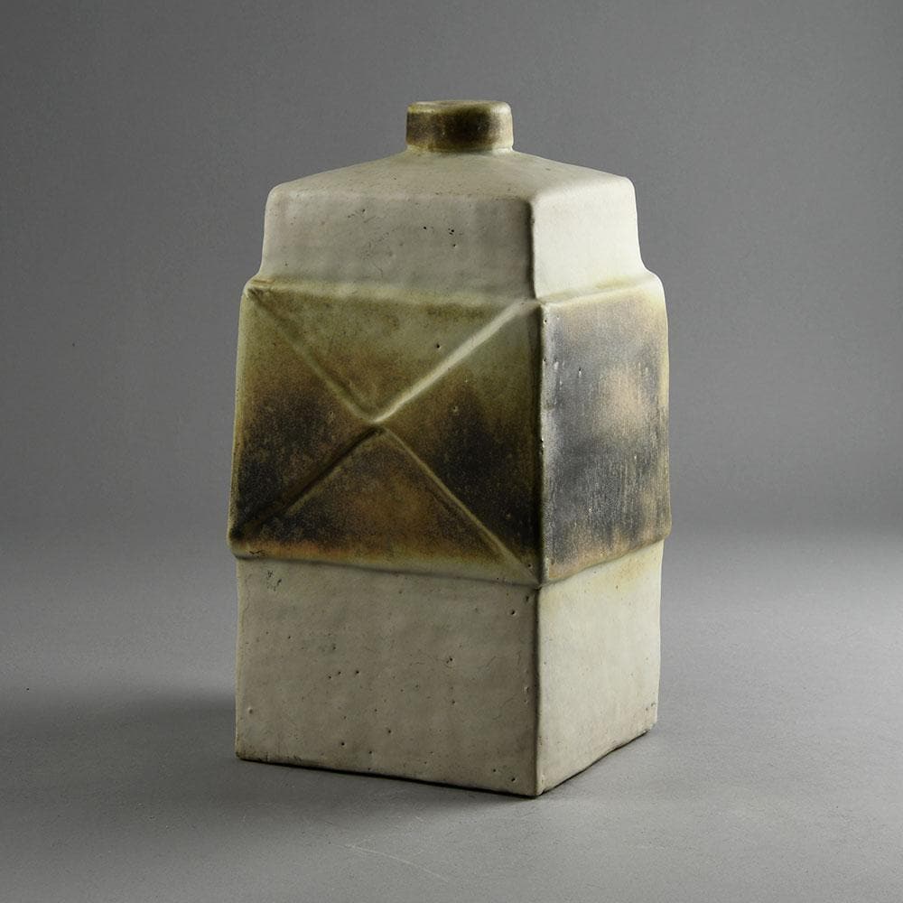 Ingeborg and Bruno Asshoff, stoneware vase with white and brown glaze E7234 - Freeforms