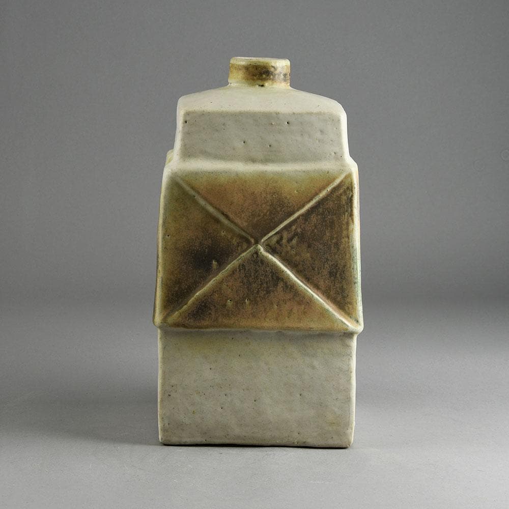 Ingeborg and Bruno Asshoff, stoneware vase with white and brown glaze E7234 - Freeforms