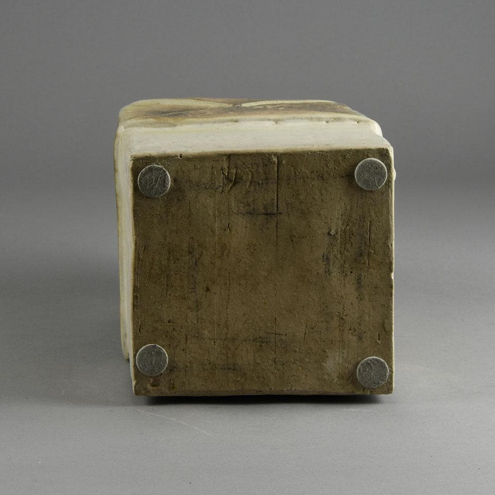 Ingeborg and Bruno Asshoff, stoneware vase with white and brown glaze E7234 - Freeforms