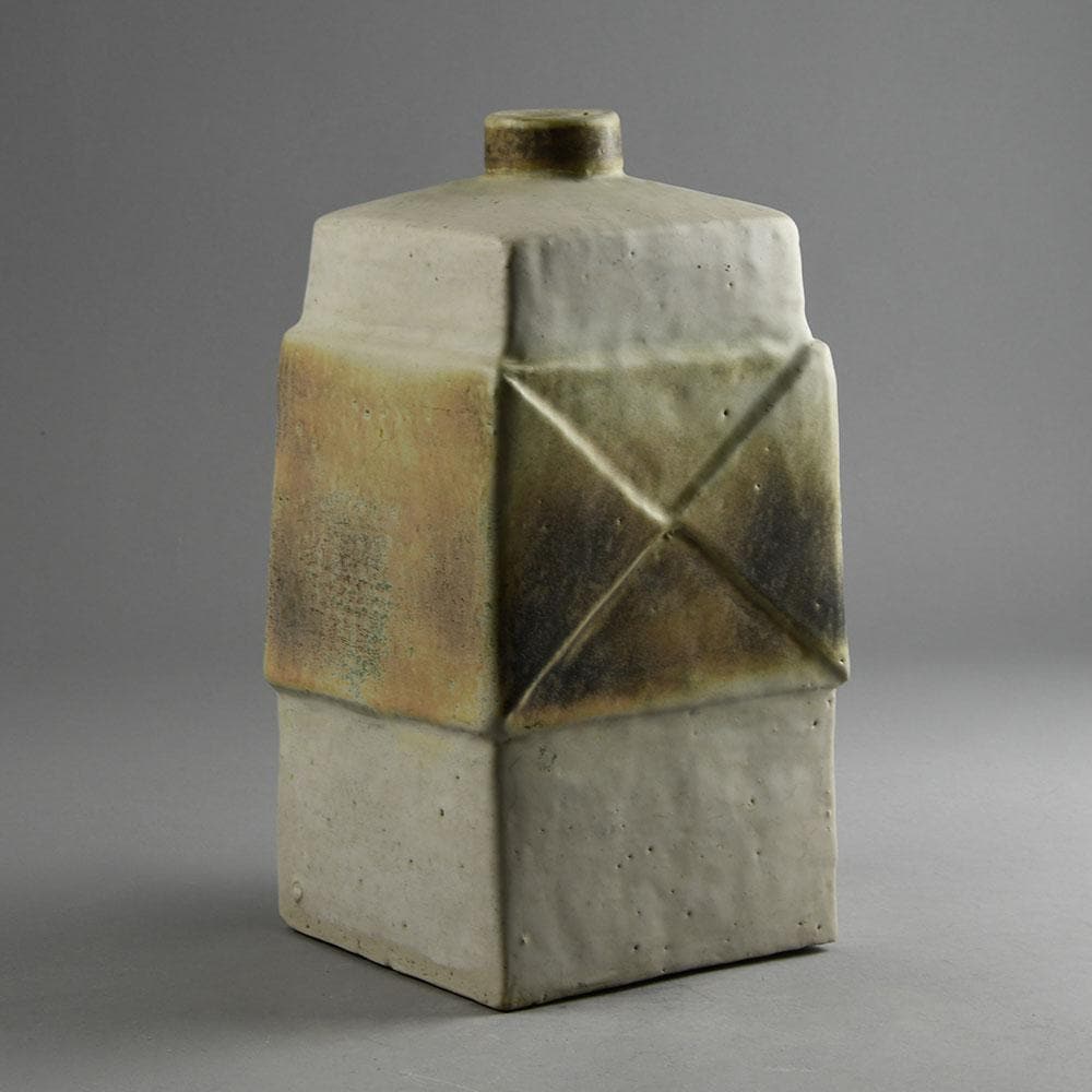 Ingeborg and Bruno Asshoff, stoneware vase with white and brown glaze E7234 - Freeforms