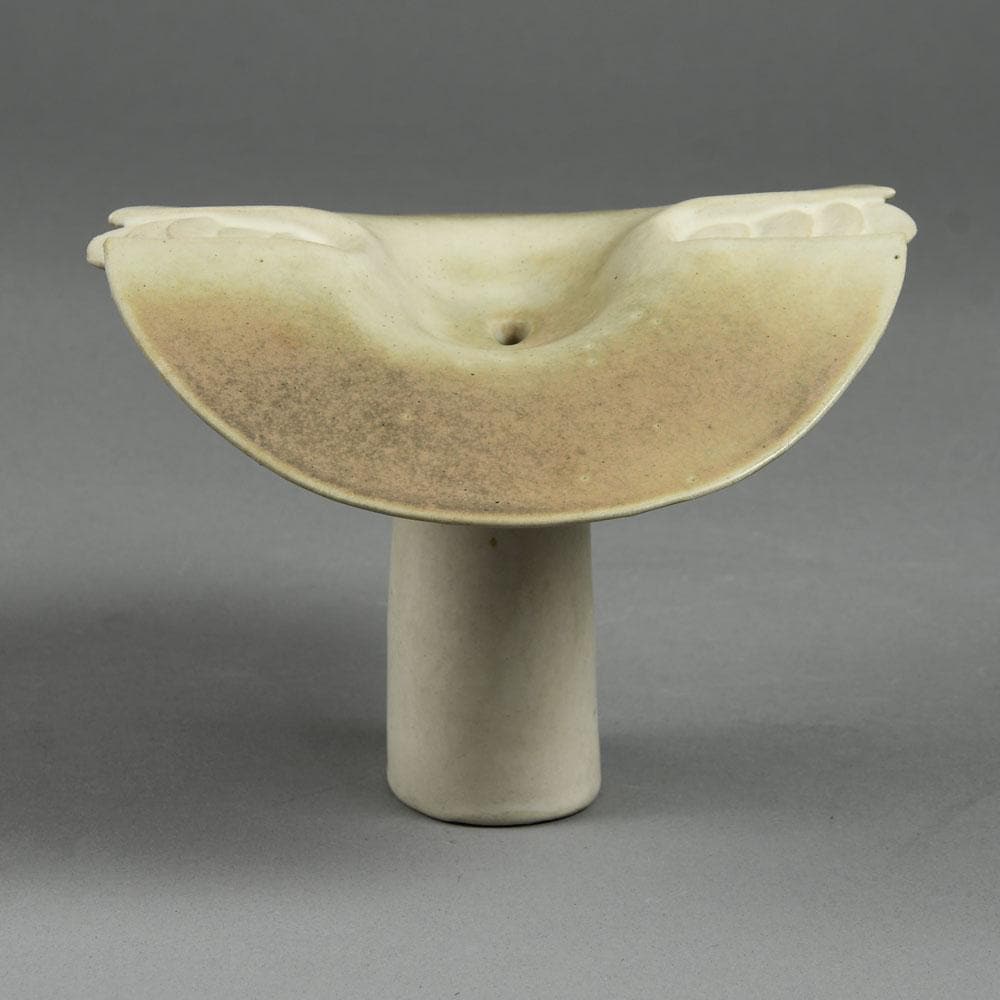 Ingeborg and Bruno Asshoff, stoneware vase with white and brown glaze F8147 - Freeforms
