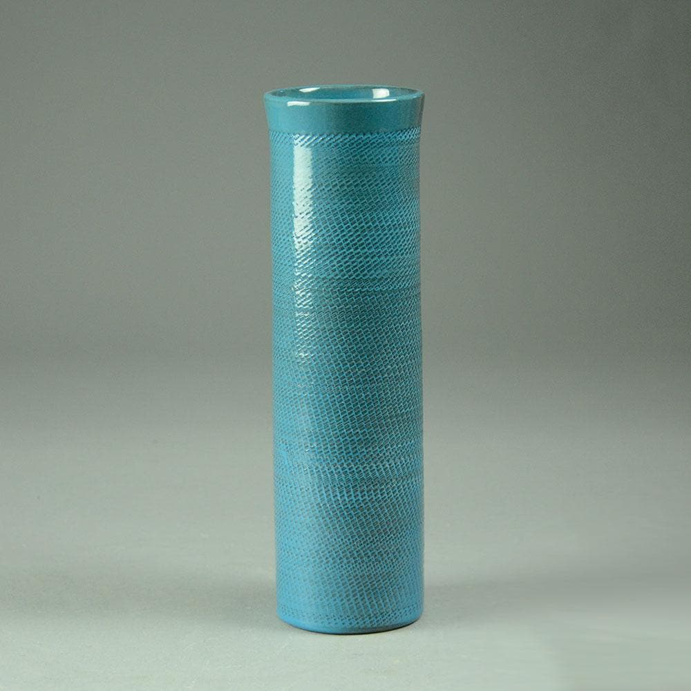 Ingrid Atterberg for Uppsala Ekeby tall vase with turquoise glaze C5359 - Freeforms