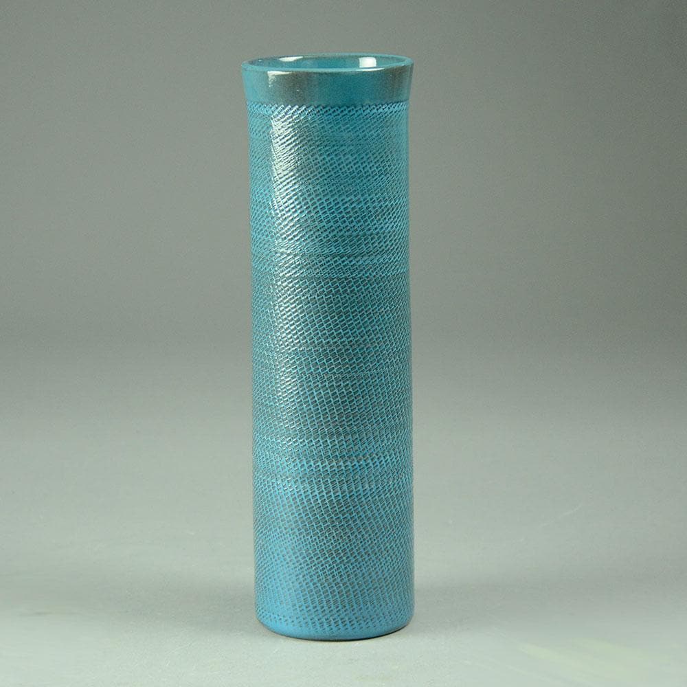 Ingrid Atterberg for Uppsala Ekeby tall vase with turquoise glaze C5359 - Freeforms
