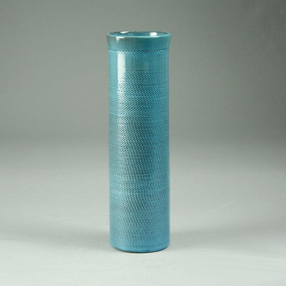 Ingrid Atterberg for Uppsala Ekeby tall vase with turquoise glaze C5359 - Freeforms