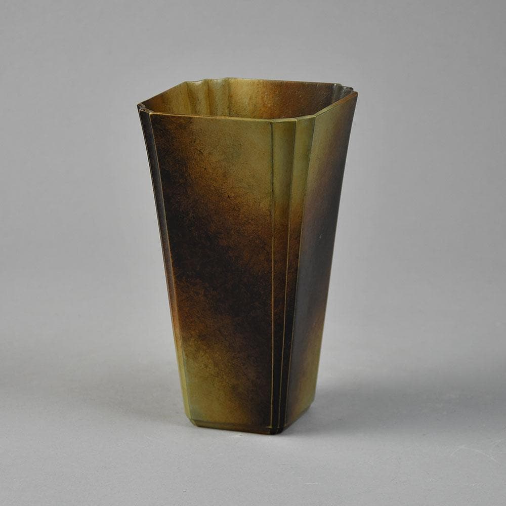 Ivar Ålenius-Björk for Ystad Bronze, square bronze vase G9048 - Freeforms