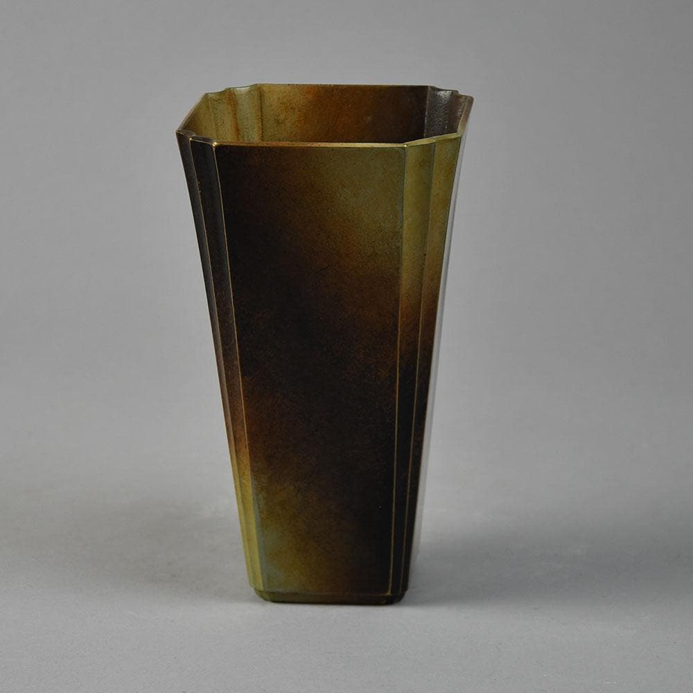 Ivar Ålenius-Björk for Ystad Bronze, square bronze vase G9048 - Freeforms